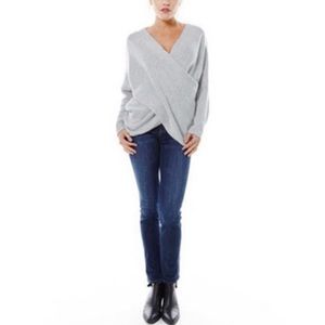 Spoiled Criss Cross Chic Gray Sweater